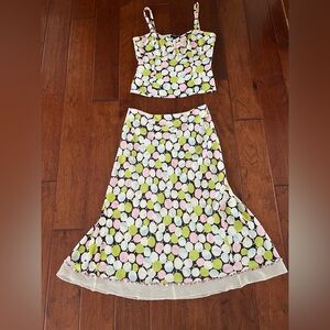 Etcetera Pastel Polka Dot Matching Set in Pink, Lime & Brown
